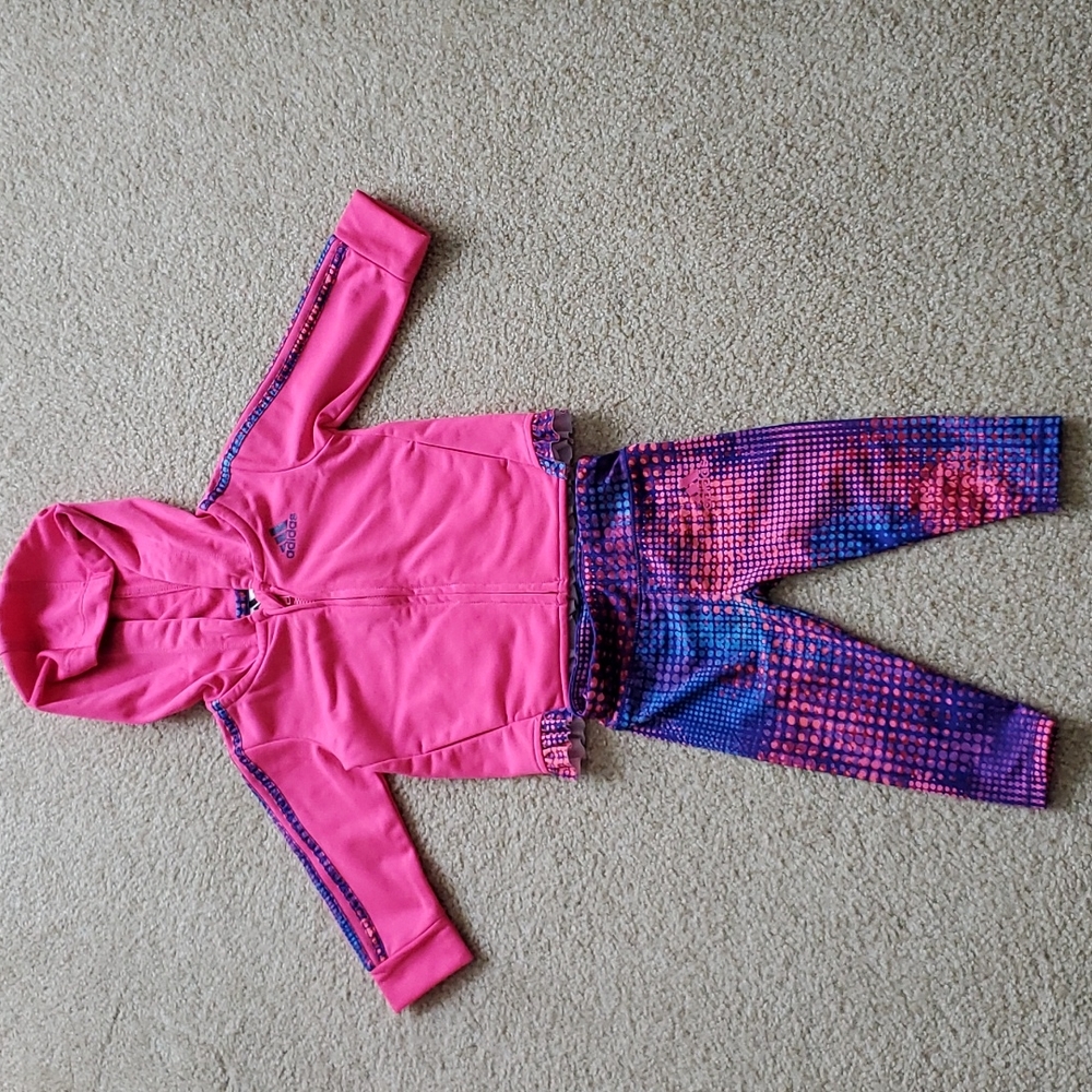 Adidas 2 piece athletic jacket and pant set, size 6 month old